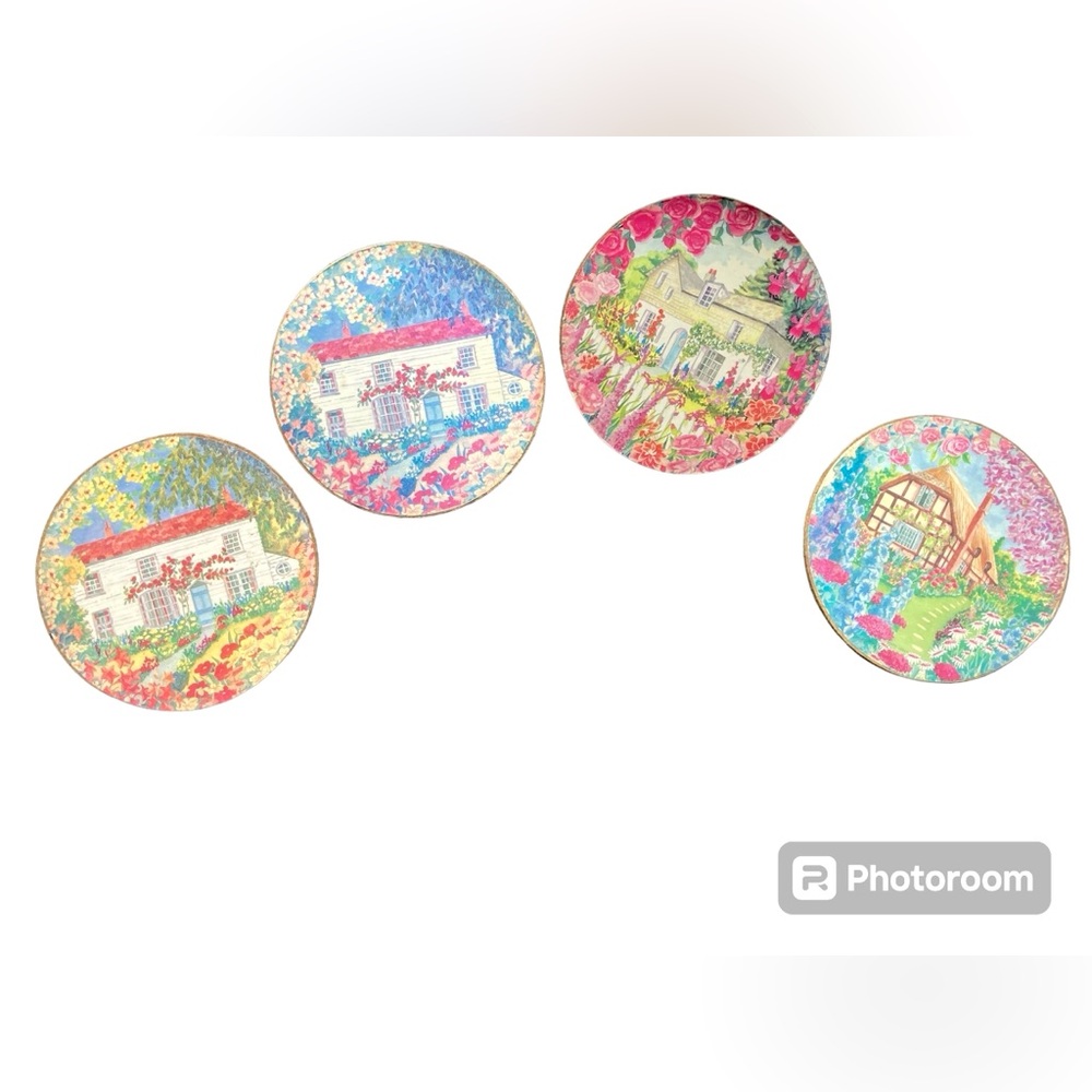🌼🌸🌺🏡 Cottagecore Paintings Vintage Coasters - Set of 4